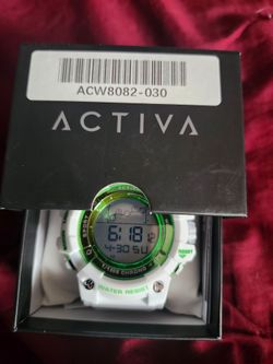 Activa Digital Sport Watch White Green Acw8082-030