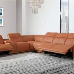 New Power Leather Recliner Sectional! Free Delivery 🚚! Financing Available!