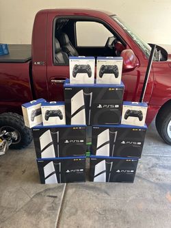 PlayStation 5 Pro with 2 controllers