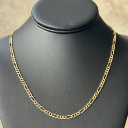 Jewelry Italy 14k solid Yellow Gold  Cuban figaro link 18.50” Chain necklace 12.10grams 3.50mm