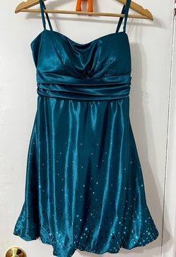 Teal dress with sequins  (perfect for the Holidays!)