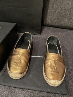 YSL Espadrilles Special Edition Gold Metallic Size 39