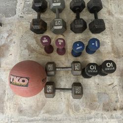 Dumbbell Set And Medicine Ball
