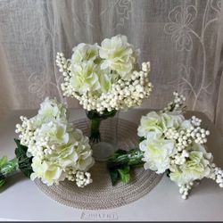 3 artificial bouquet flowers for wedding etc