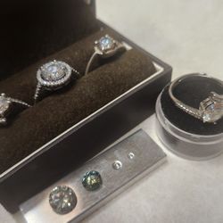 Moissanite Engagement Set