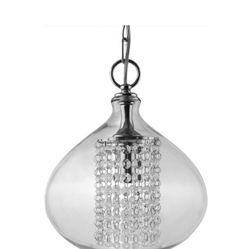 River of Goods 1-Light Clear Pendant with Faceted Crystal Glass Jewels