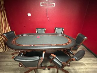 Poker table and chairs
