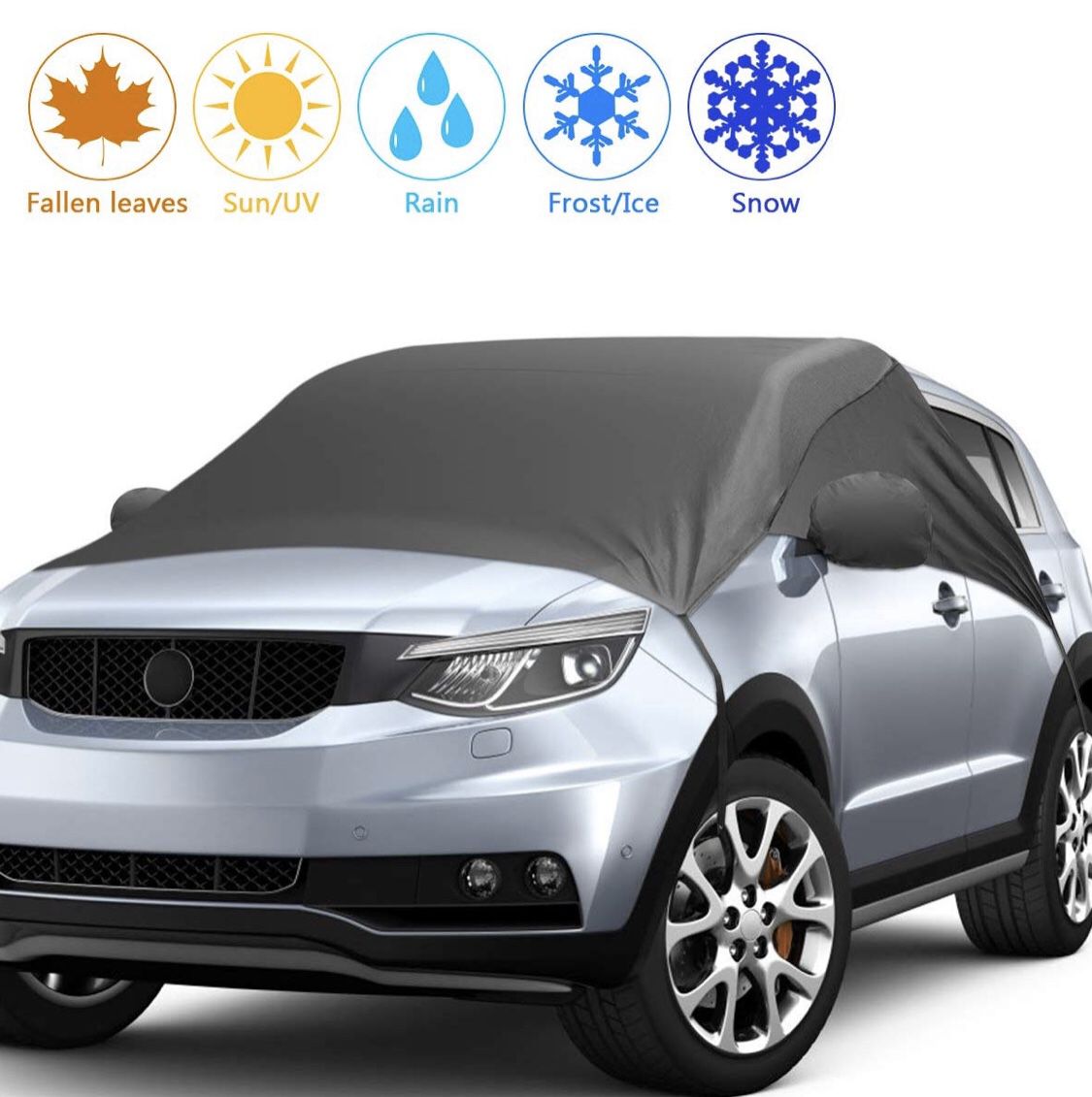 2019 Upgrade Version Car Windshield Snow Cover, Snow Ice Frost UV Cover for Car Front and Side Windshield & Rearview Mirror, Waterproof Car Snow Cove