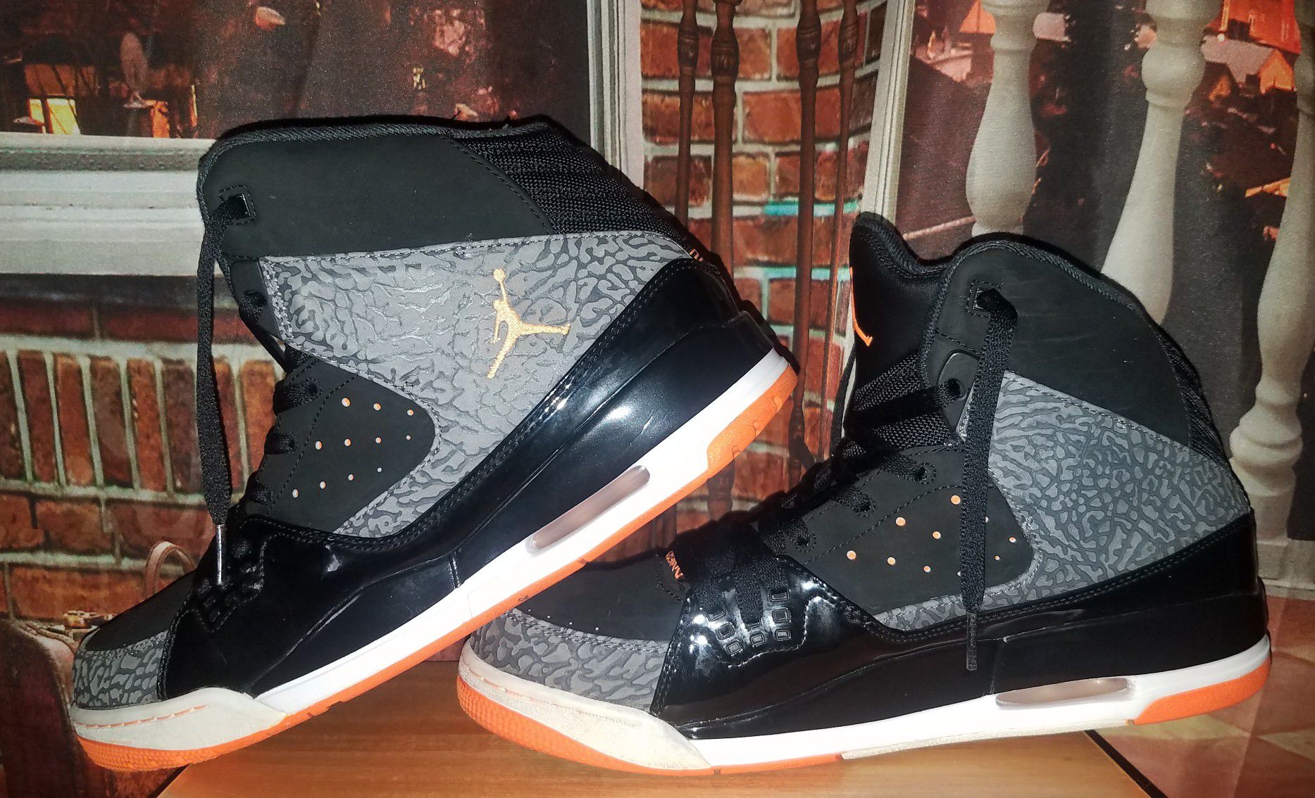Nike Air Jordan SC-1 Mens Basketball Sneakers Size 13 Black Orange Shoes Bengals Halloween