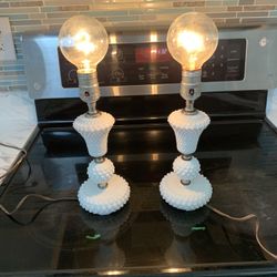 Tiered Milk Glass Hobnail Lamps $35 OBO