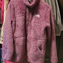 North face girls Oso Suave long fleece jacket Pikes purple sz girls xl (18)