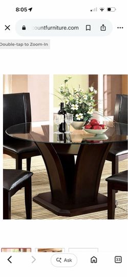 Edit listing litle Manhattan Glass Round Dining Table with 4 Chairs