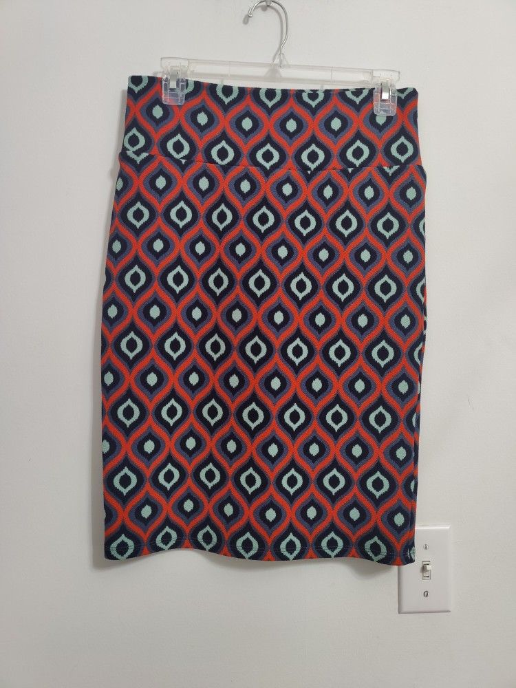 LuLaRoe Abstract Print Bodycon Midi Skirt