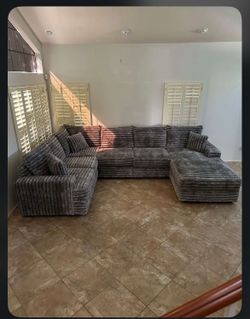 (ANY COLOR) Brand New super plush comfy two tone corduroy sectional