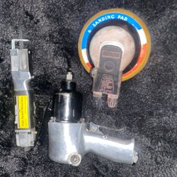 Central Pneumatic High Speed Saw 1/2 Impact Wrench  6 Inch Orbital Sander 