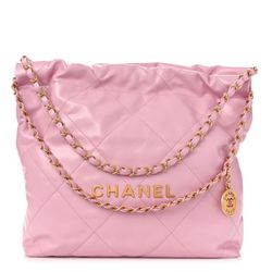 Shiny Calfskin Quilted Small sac Bag Pink
