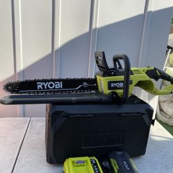 RYOBI 40V HP Brushless 18 in. Cordless Battery Chainsaw with 5.0 Ah Battery and Charger