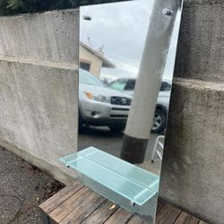 Vanity Mirror w/glass Shelf