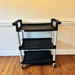3-Tier Rolling Utility Cart – Black, Great Condition