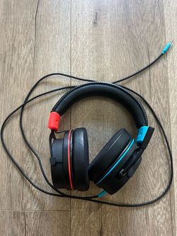 Blue and Red Gaming Headset
