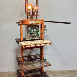 Yellow Jack Robot - Reclaimed Vintage Industrial Sculpture and Display Unit