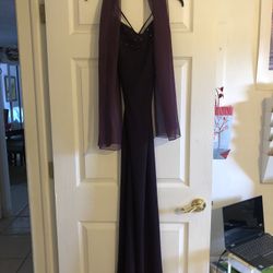 Slip Long Dress With Shawl 