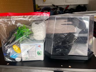 New Complete Desktop Aquarium Starter Kit with Filter & Accessories