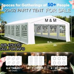 32'x20' Budget PE Tents for Parties, Large Outdoor Canopy Carpas para Fiestas, Big Wedding Party Event Tent with Waterproof Top & Removable Sidewalls 