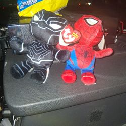 Marvel Black Panther Ty Beanie Babies And Spiderman