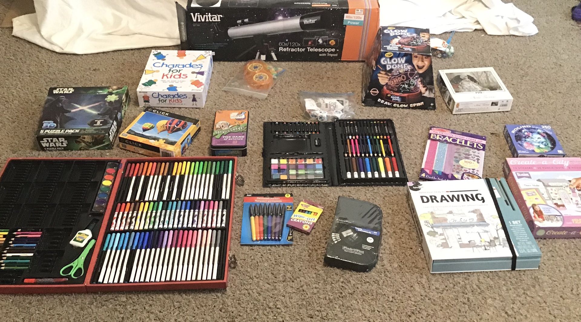 Homeschool School Games Lot Puzzles Telescope Art Drawing CAMP AFTERSCHOOL DAYCARE Telescope Lot