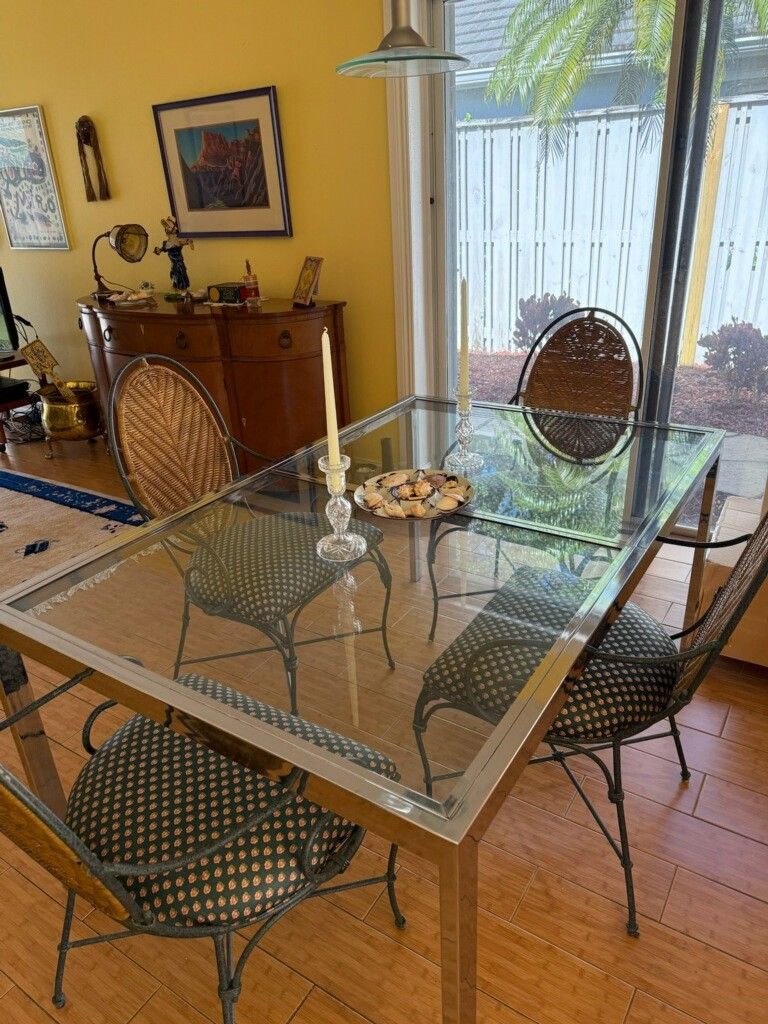 Wrought Iron Wood And Glass Dining Table Wrought Iron And Solid