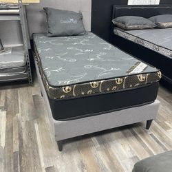 Queen Mattress Come With Bed 🛌 Frame And Free Box Spring - Free Delivery 🚚 Today To Reasonable Distance 