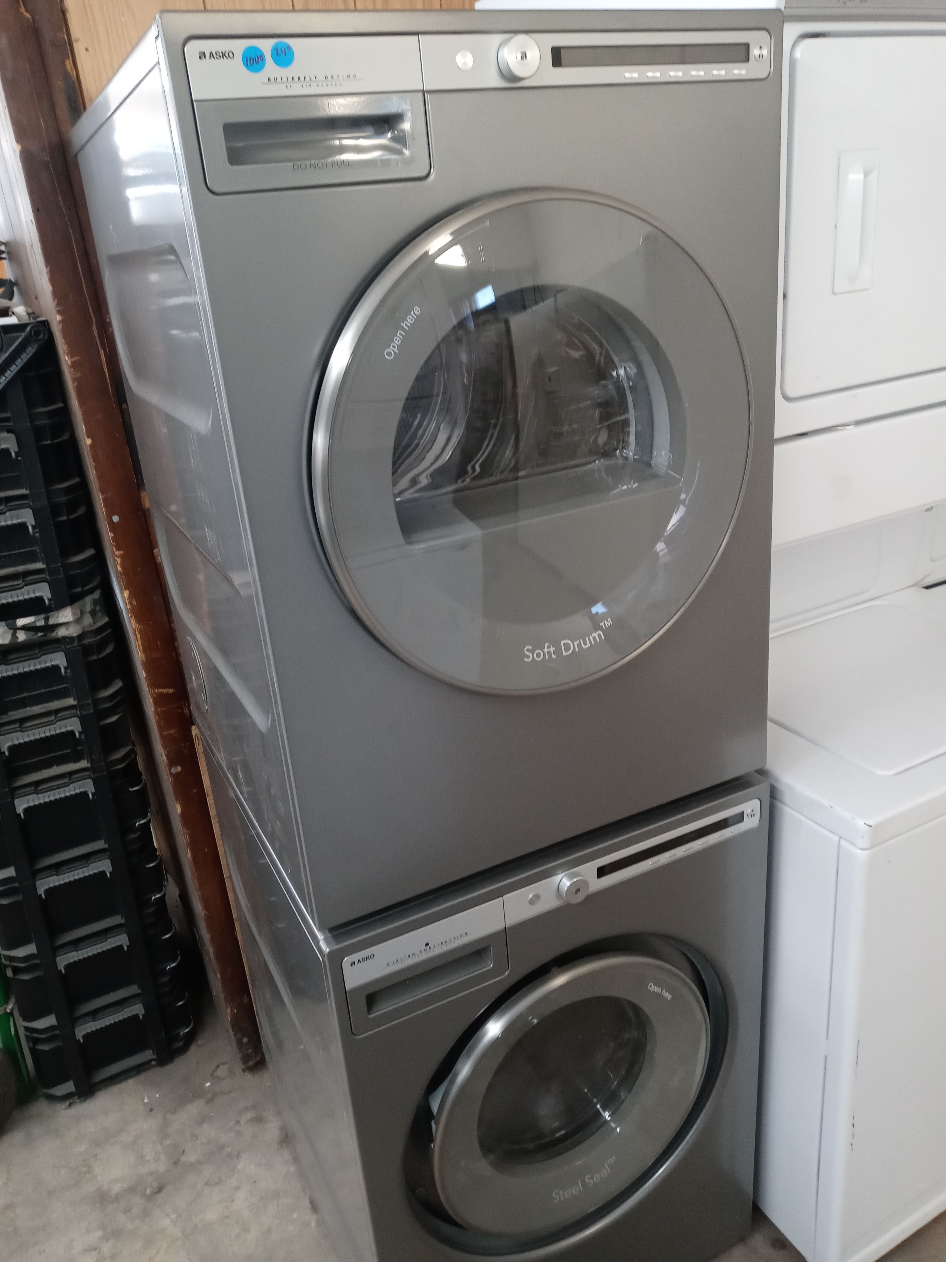 Asko 24" light gray stackable front load washer and dryer set - Free delivery