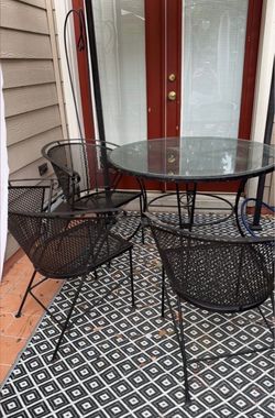 Iron table and chairs