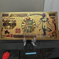 24k Gold Foil Plated Frieza (DBZ) Banknote