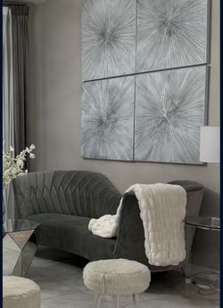 Tov Grey Velvet Couch