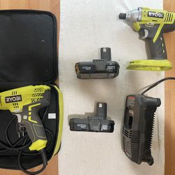 Ryobi Cordless Impact Driver And Corded Drill