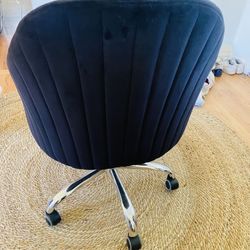 Modern black velvet office chair 