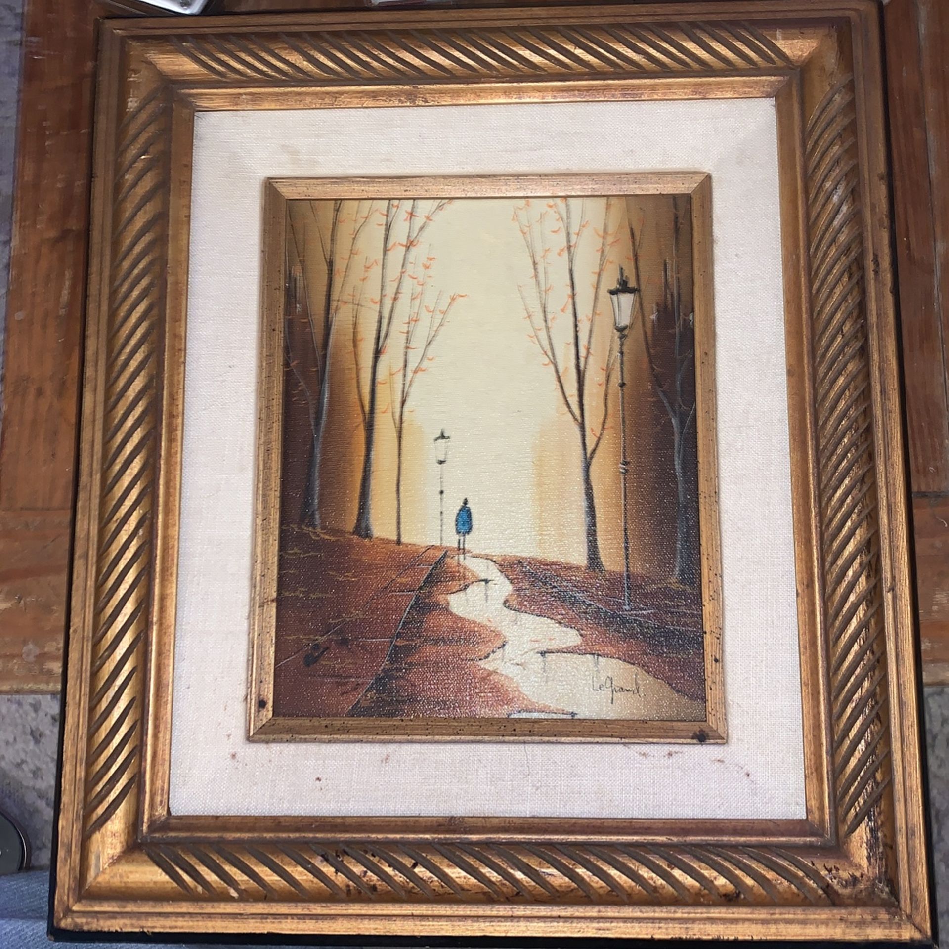 Mid Century French Artist Oil Painting Signed By Artist Albert LeGrand Stunning MCM Wall Art!