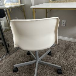 Modern White Rolling Desk Chair