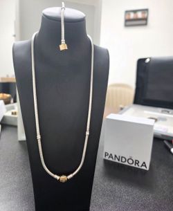 Pandora silver and 14k gold