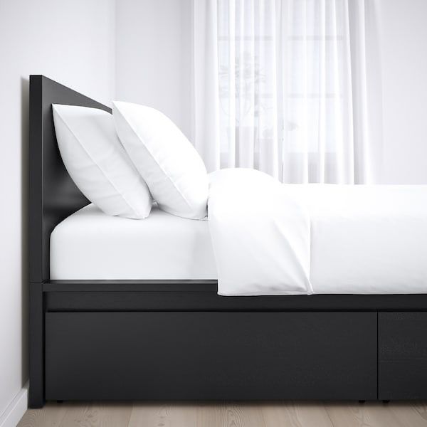 IKEA MALM bed frame w/ Storage & MALM headboard