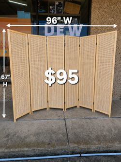 6 panels wood room dividers (96"W×67"H).