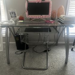 Computer Desk With Monitor & Storage Roller