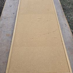 Large 46" x 22" Cork Bulletin Board with Wood Frame