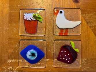 Fused glass coasters