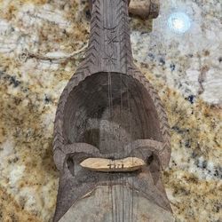 Antique Traditional Hand-crafted Nepali Sarangi Musical Instrument In Wood