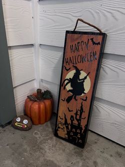 Happy Halloween Wooden Hanging Sign