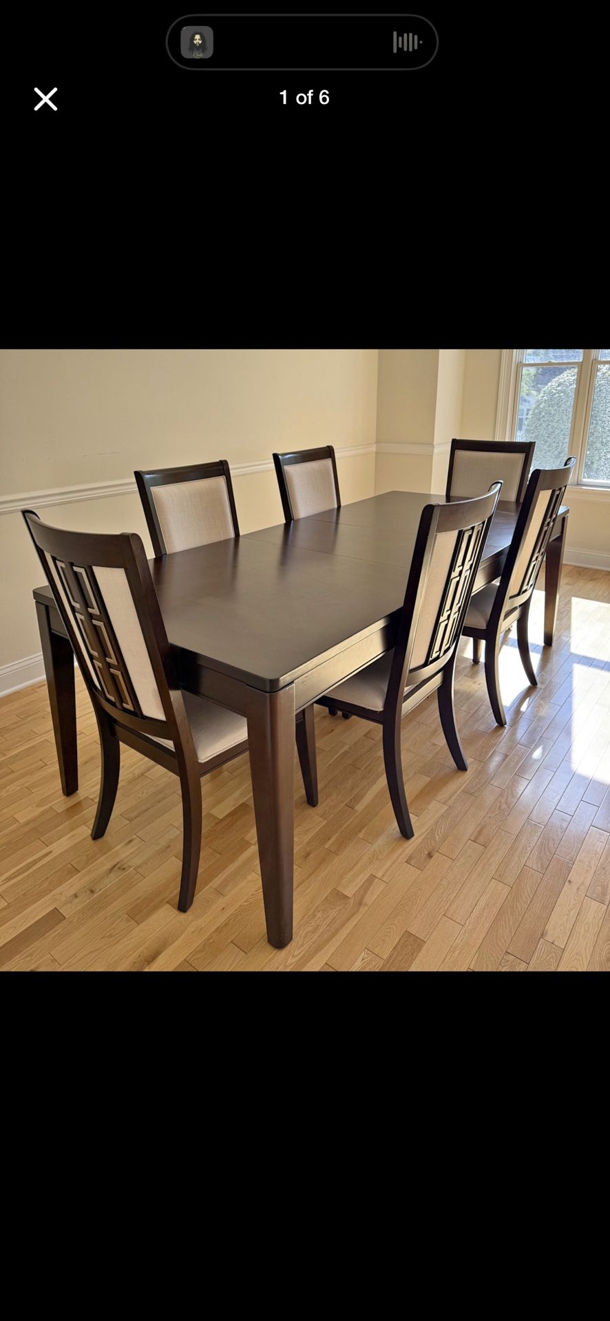 Dining set: Table and 6 chairs
