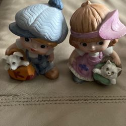 Porcelain Girl And Boy Figurines